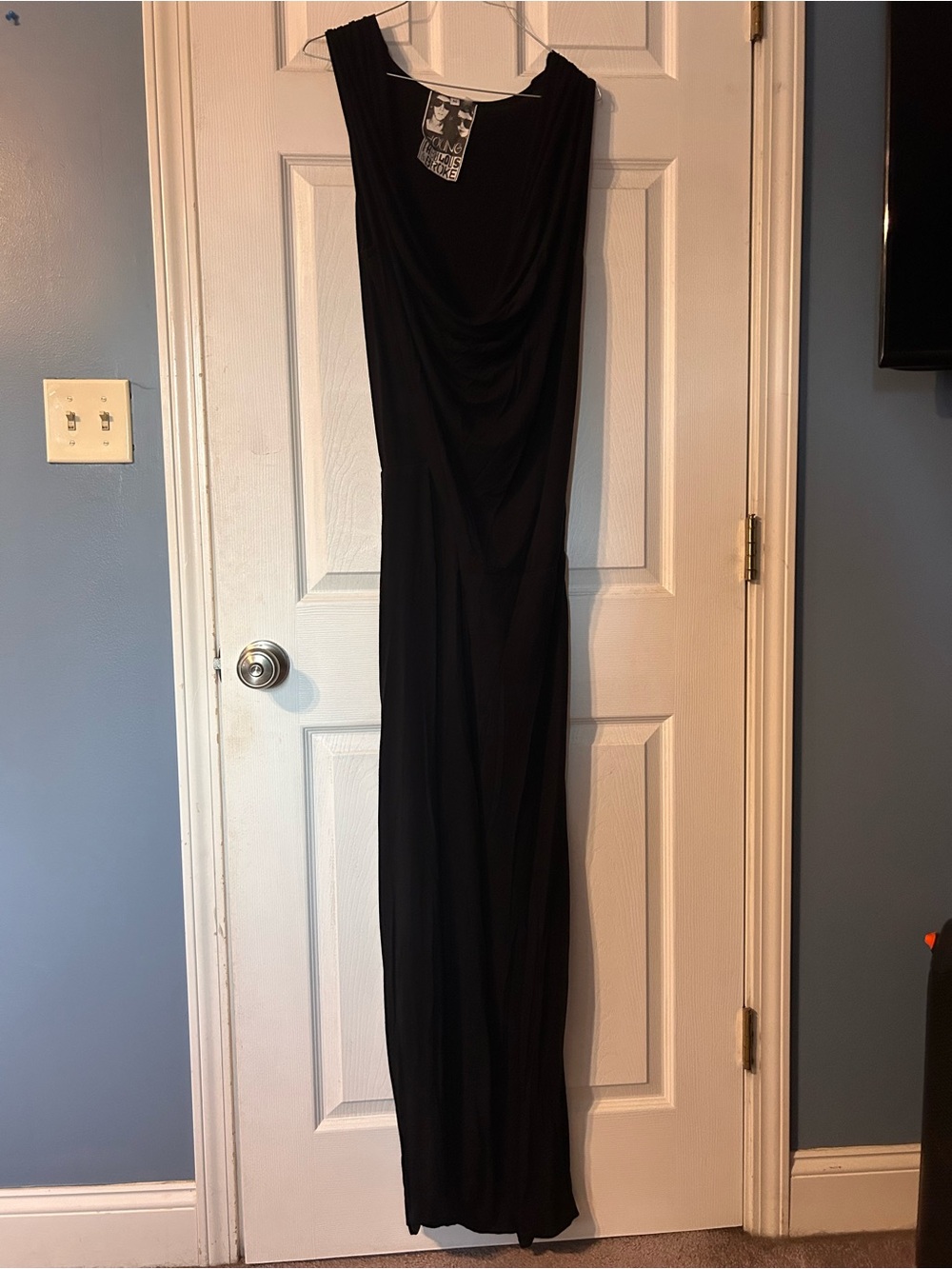 Young Fabulous & Broke Black Draped Maxi Dress